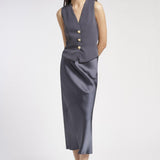 Gilet in crepe satin