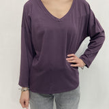 T-shirt scollo a V 2831 VIOLA OFELIA 
