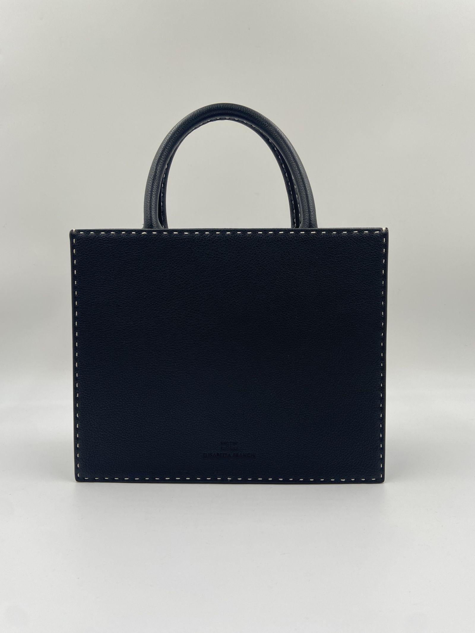 Tote con impunture a contrasto - Elisabetta Franchi BS08A51E2 110 ELISABETTA FRANCHI 