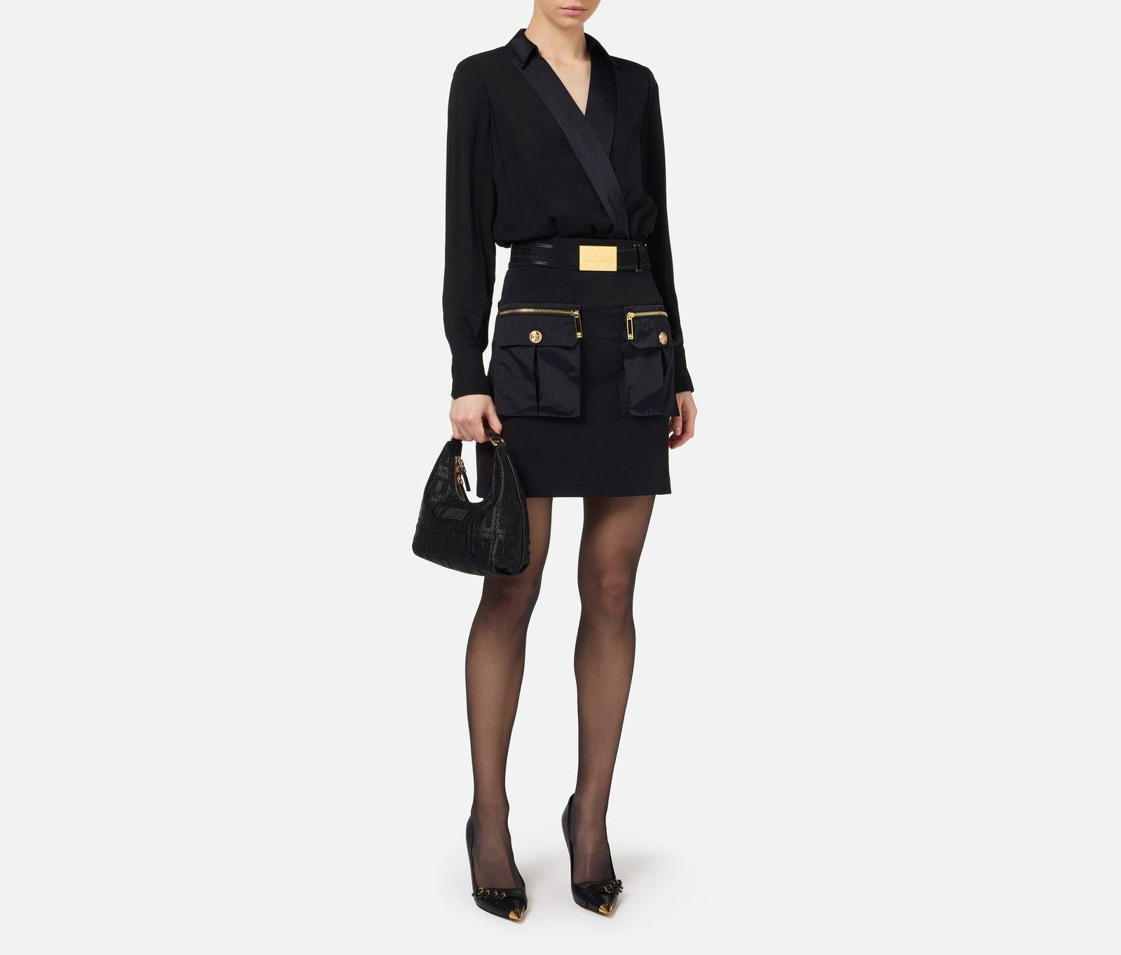 Abito con camicia incrociata e gonna con tasche AB65546E2 110 ELISABETTA FRANCHI 