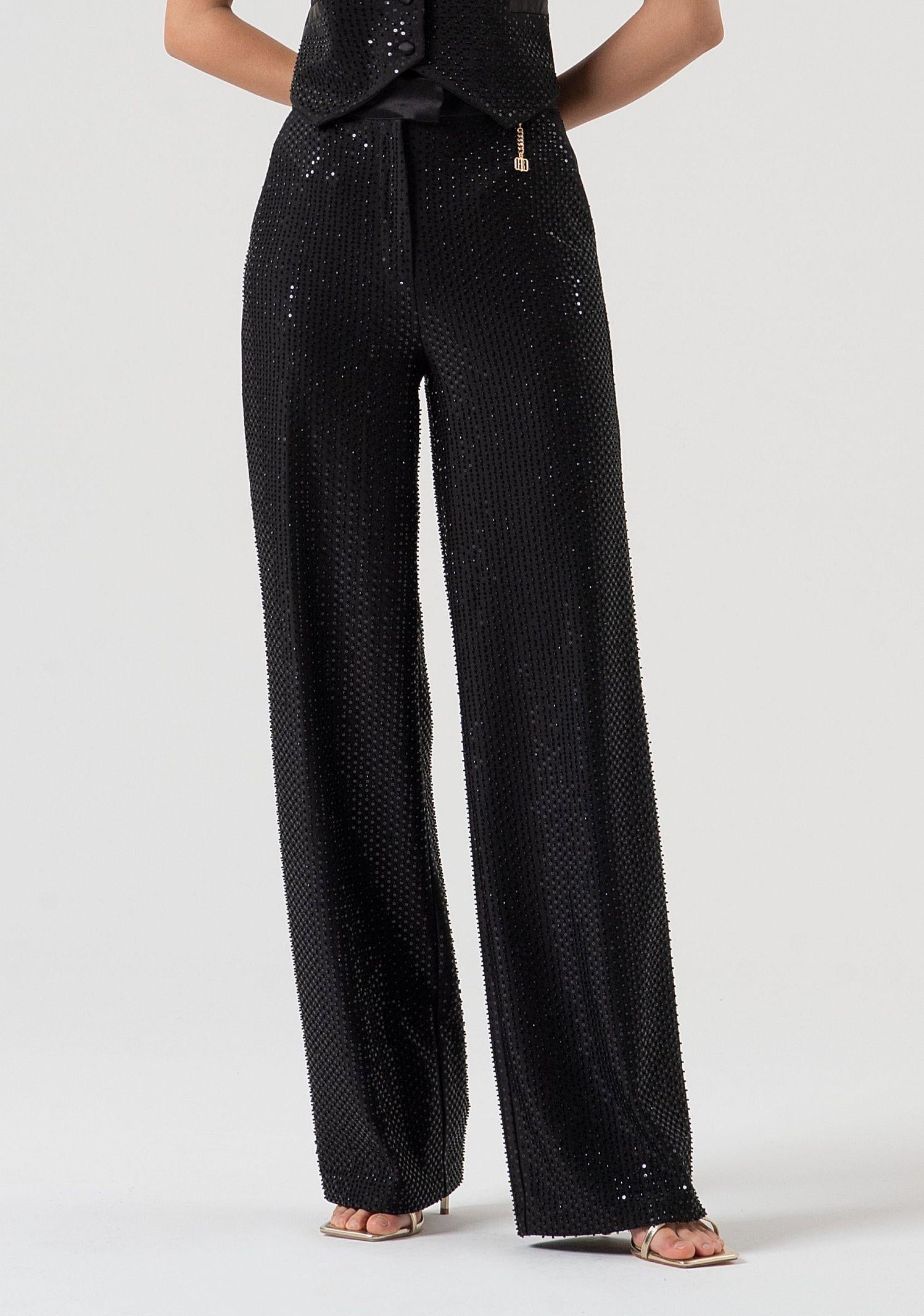 Pantalone palazzo con strass FQ25WV3001W815R9 053 FRACOMINA 