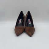 Dècolletè in pelle scamosciata 2470 CIOCCOLATO SPAZIO MODA 