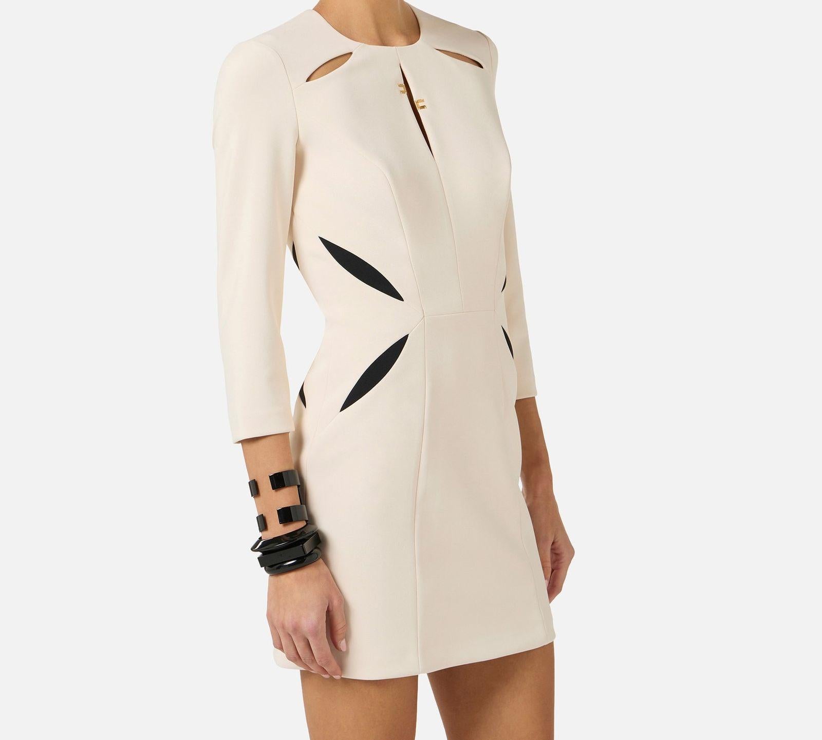Abito cut-out bicolore - Elisabetta Franchi AB86861E1 E84 ELISABETTA FRANCHI 