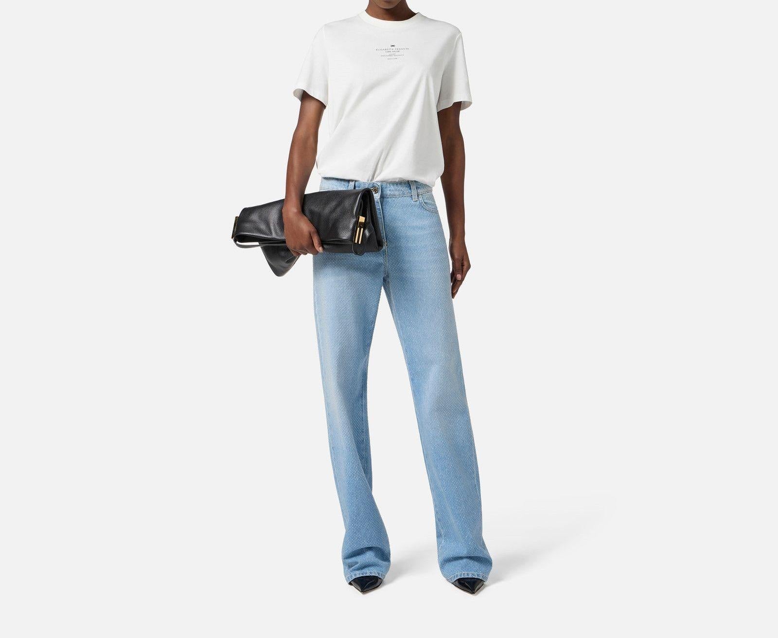 T-shirt con stampa lettering - Elisabetta Franchi MA63D56E2 270 ELISABETTA FRANCHI 