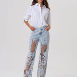 Jeans straight fit con trasparenze FP26SV2014D409P4 685 FRACOMINA 