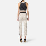 Pantalone bicolor con stampa - Elisabetta Franchi PAS0156E2 EF1 ELISABETTA FRANCHI 