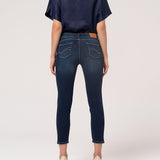 Jeans slim cropped con lavaggio scuro