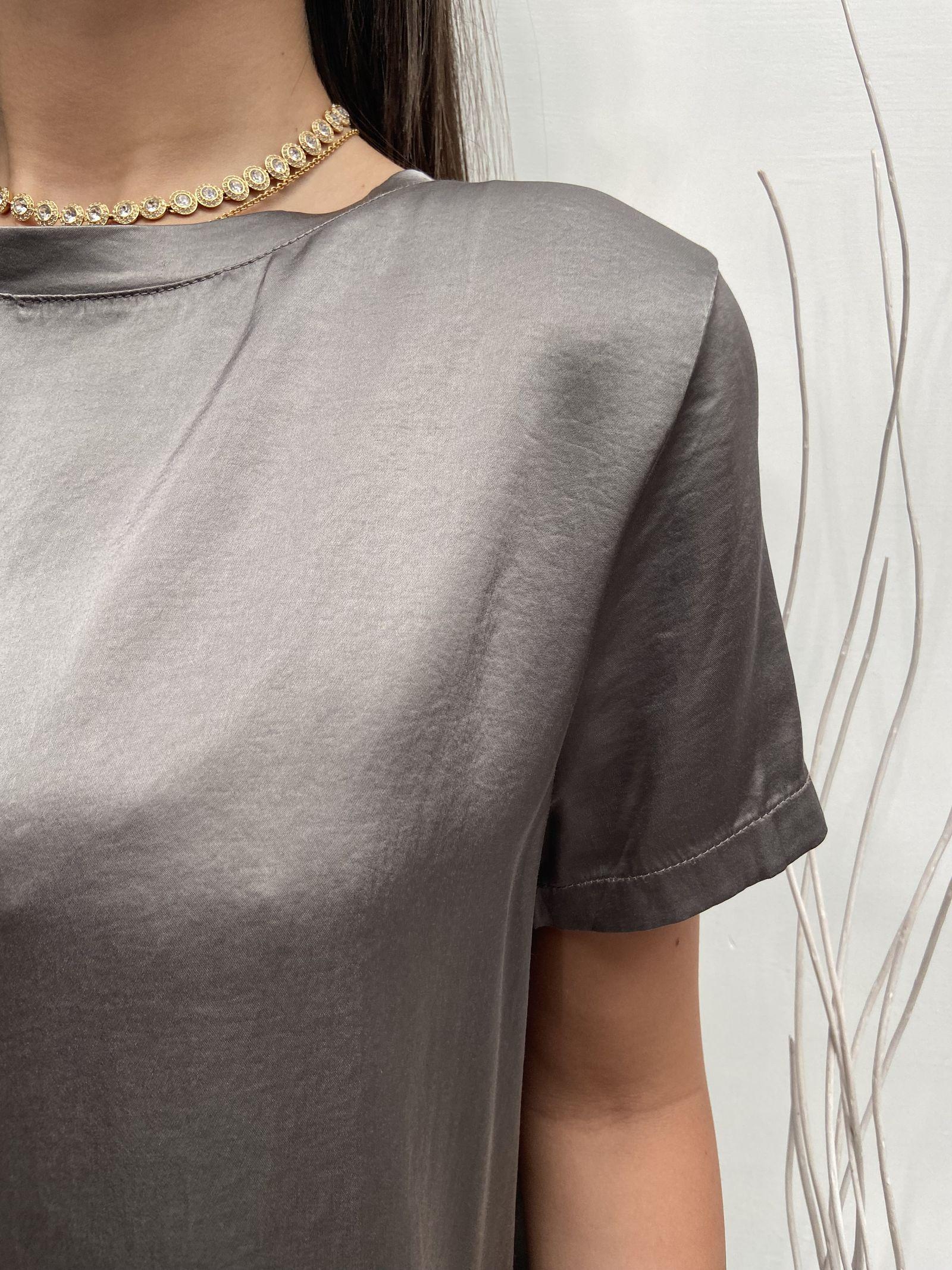 T- shirt girocollo satinata - Ofelia MS2003 GRIGIO OFELIA 