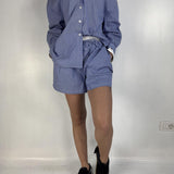 Shorts in popeline a righe - Eleh SS260035 BLU ELEH 