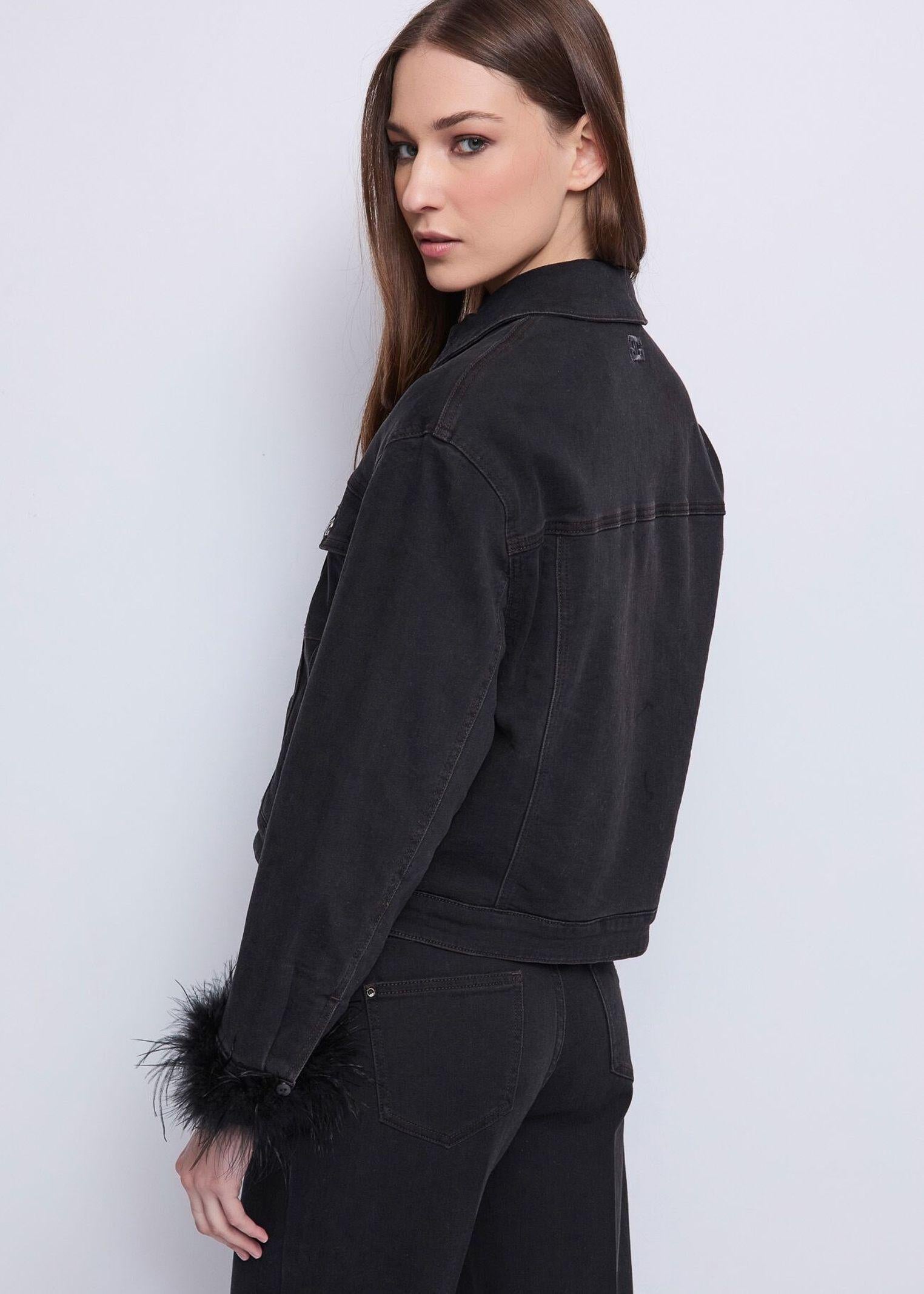 Giubbotto in denim con piume 521FD36001 00 GAUDI' 