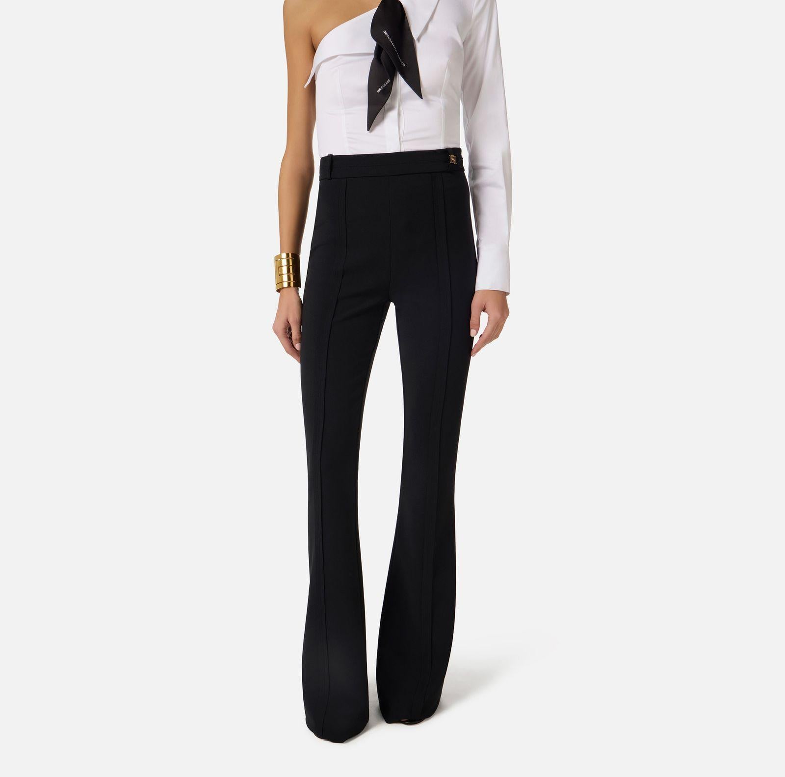 Pantalone in doppio crepe - Elisabetta Franchi PA16961E2 110 ELISABETTA FRANCHI 