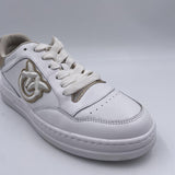 Sneakers tennis in pelle con dettagli metallizzati