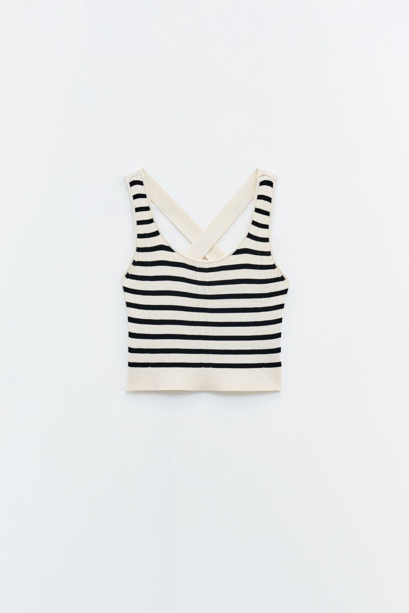 Top cropped a righe SSEM5002 FANTASIA RIGHE ELEH 