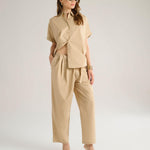 Pantalone con pieghe P100CU MA002 MANILA GRACE 