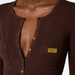 Cardigan con micro trecce - Elisabetta Franchi MK88B61E2 644 ELISABETTA FRANCHI 