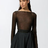 Maglia in tulle con strass
