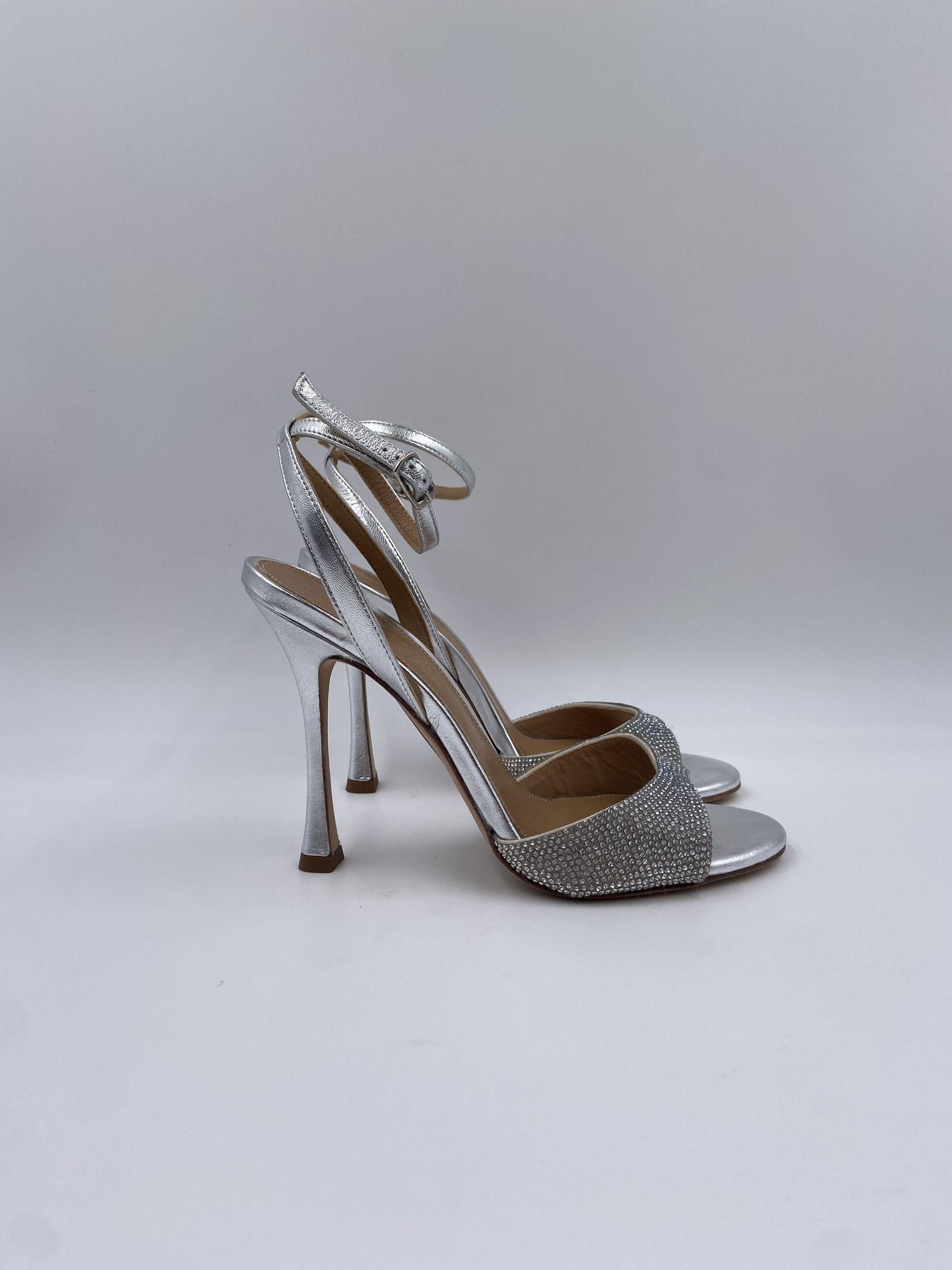 Sandalo aperto con mini strass H2286 ARGENTO OFELIA 