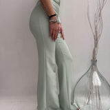Pantalone con placca oro logata - Elisabetta Franchi PAT1541E2 BV9 ELISABETTA FRANCHI 