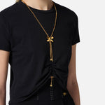 Maglia in jersey con collana a fiocco - Elisabetta Franchi MA00651E2 110 ELISABETTA FRANCHI 