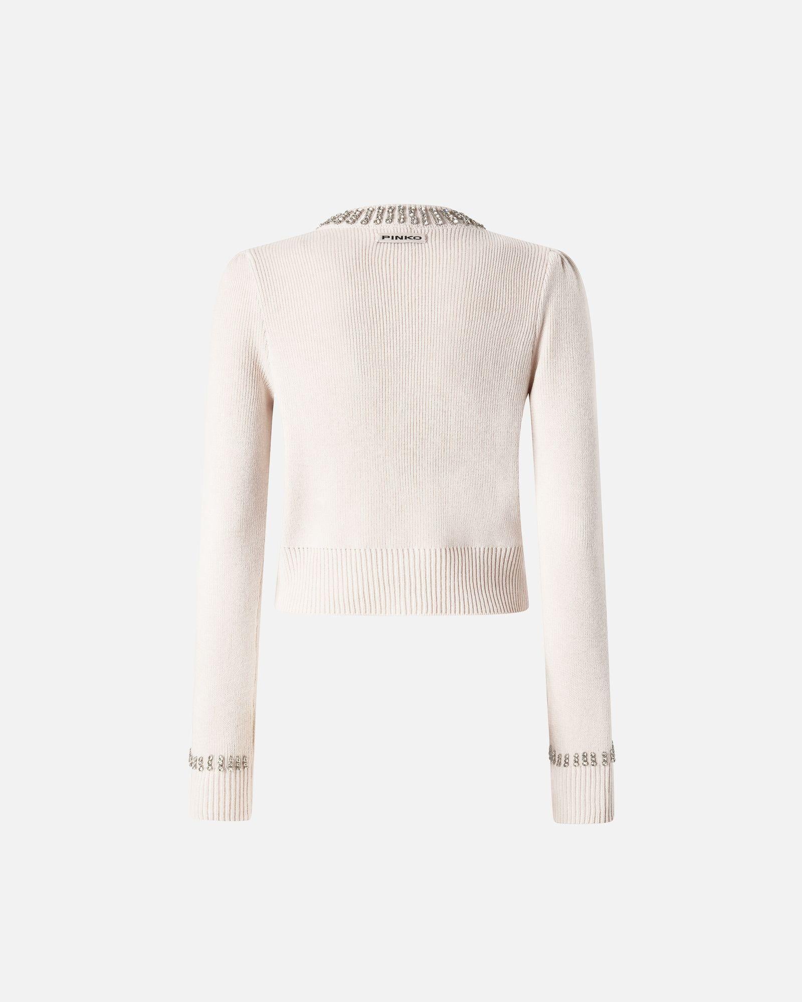 Cardigan con strass 105686A2S4 I23 PINKO 