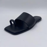 Square Open sandalo comby monodito nero