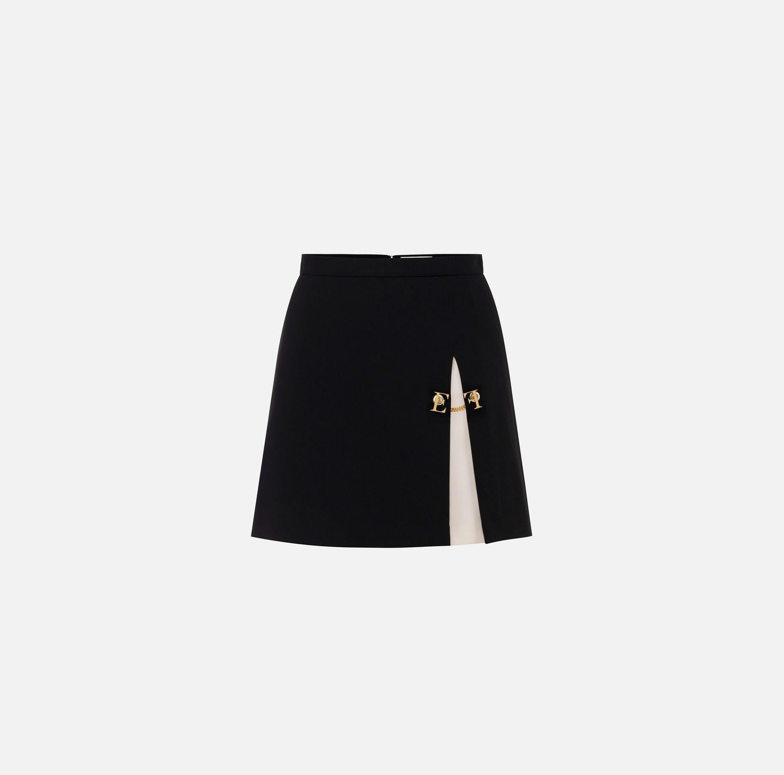 Gonna in crepe bicolore - Elisabetta Franchi GO07951E2 685 ELISABETTA FRANCHI 