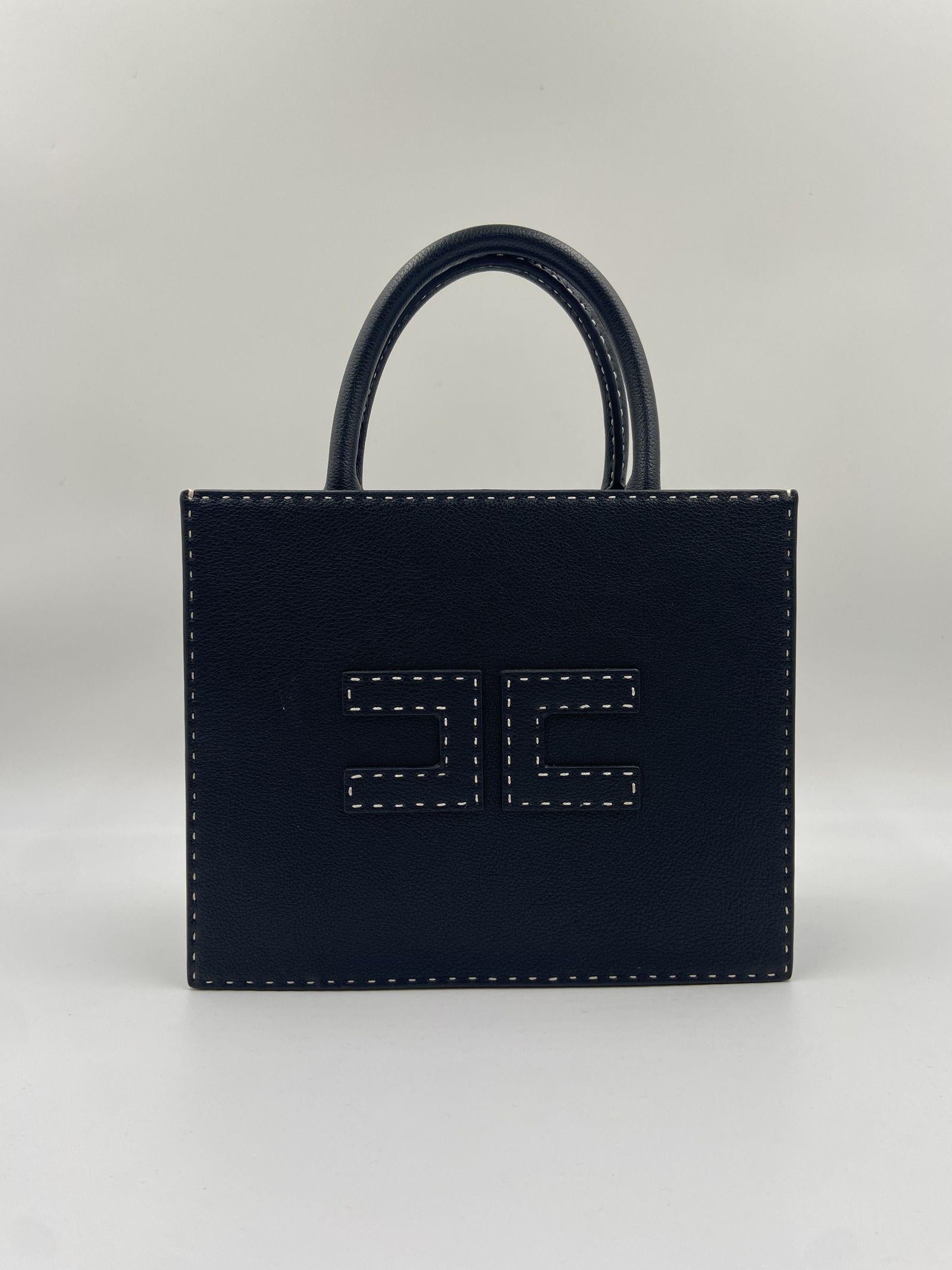 Tote con impunture a contrasto - Elisabetta Franchi BS08A51E2 110 ELISABETTA FRANCHI 