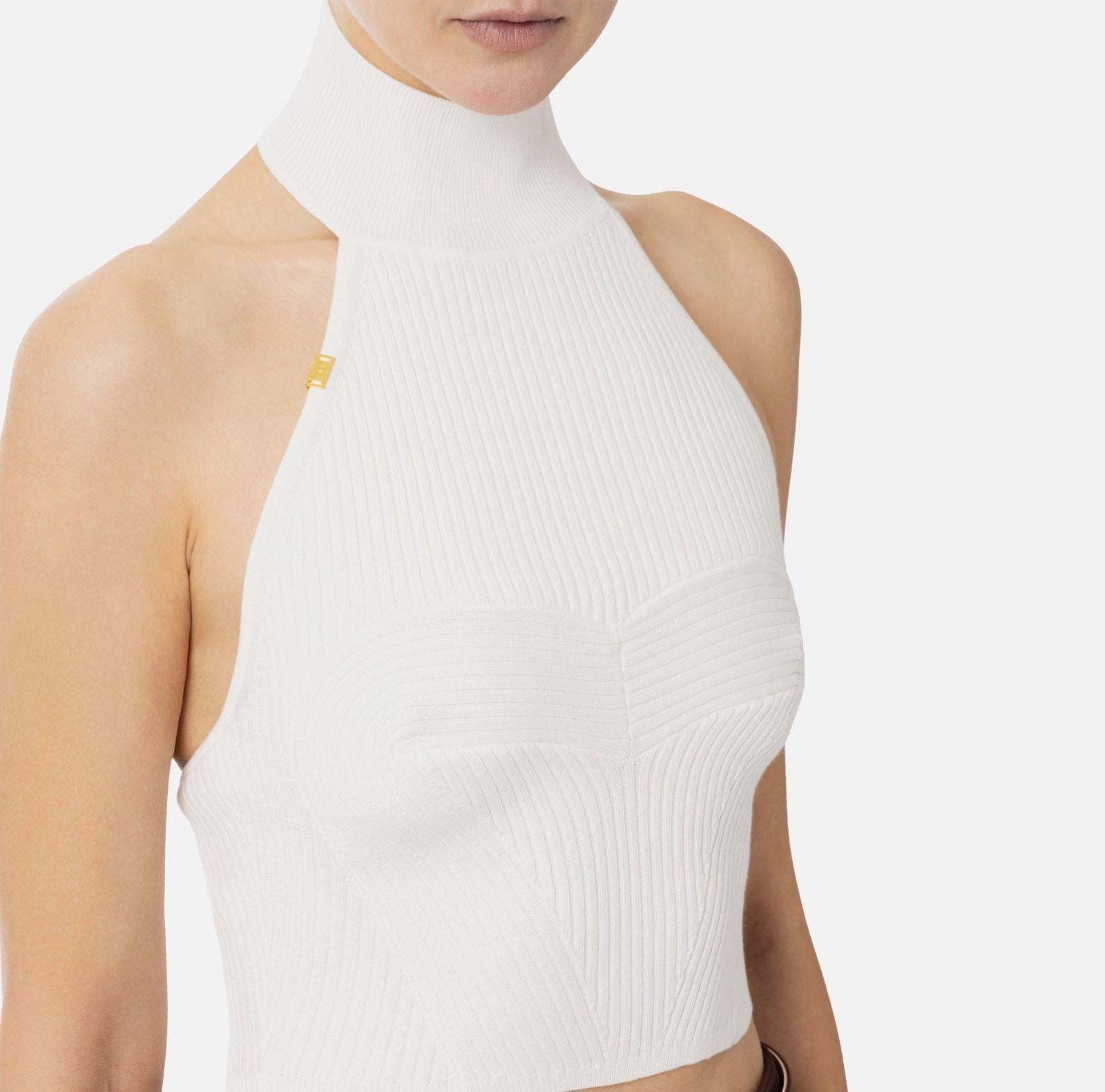 Top a costine con cuore - Elisabetta Franchi TK33S51E2 360 ELISABETTA FRANCHI 