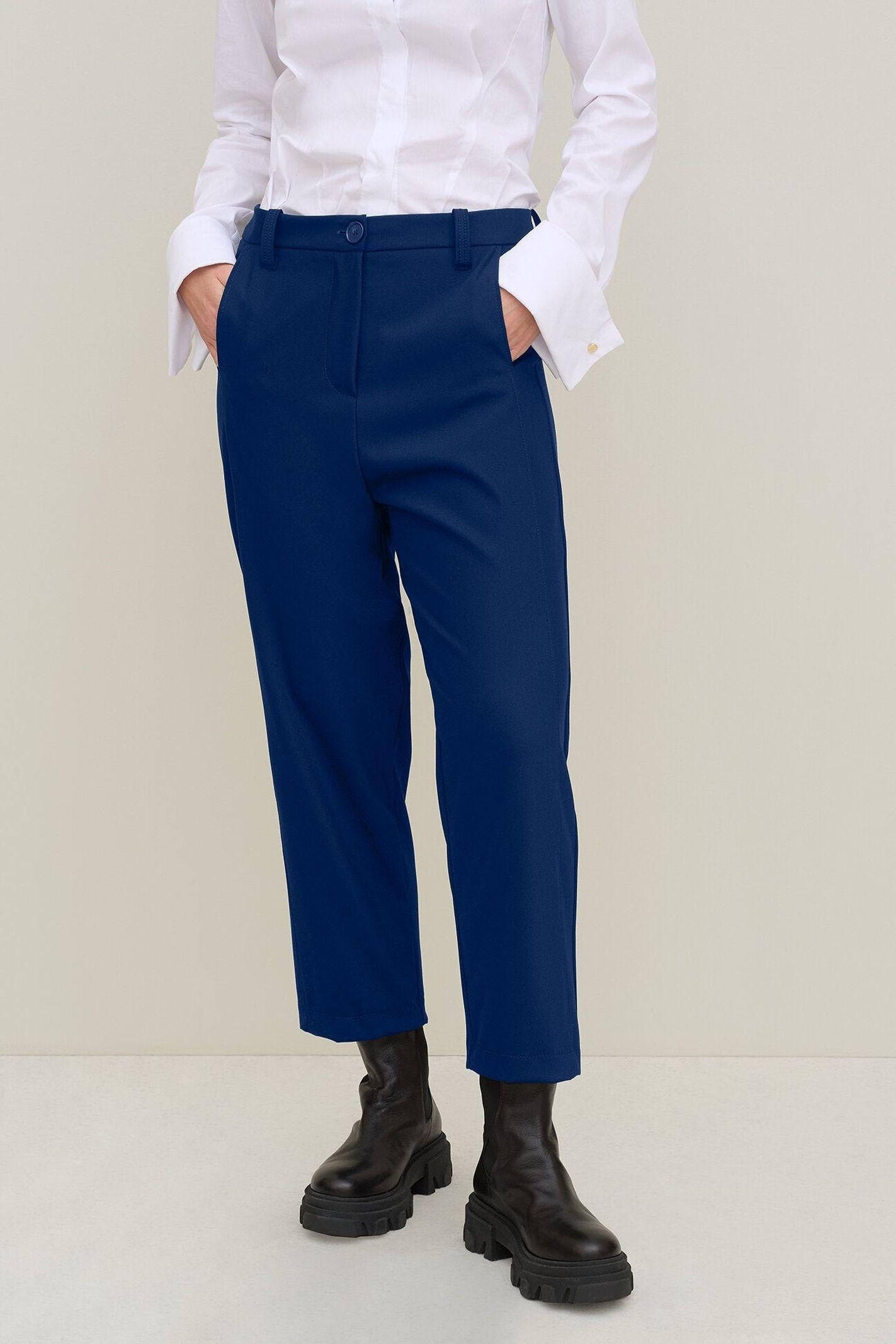 Pantalone cavallo basso in gabardina  - Carla G PEIO02 D1 12 CARLA G. 