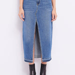 Gonna lunga in denim con strass - Gaudi 421BD76002 00 GAUDI' 