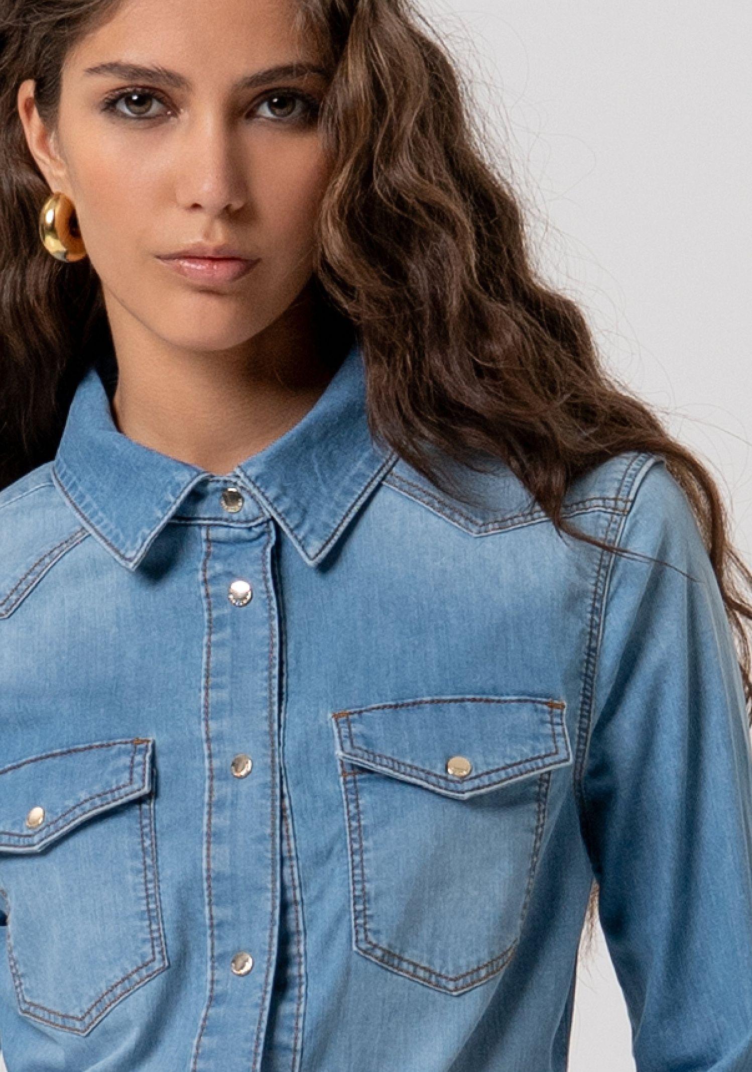 Camicia over in denim FP26ST6030D47202 258 FRACOMINA 