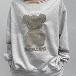 Felpa con orsetto A1287 GRIGIO OFELIA 