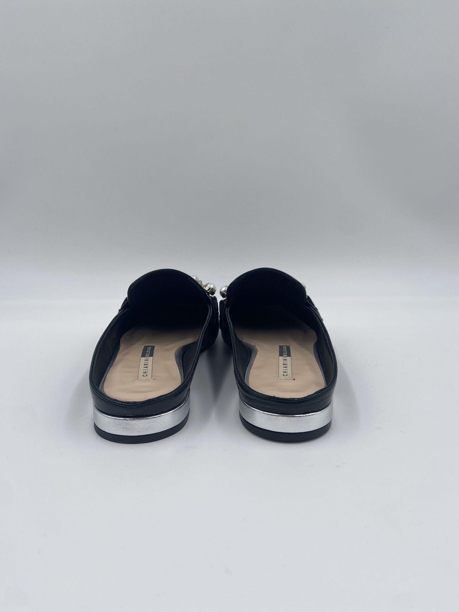 Sabot con perle e borchie 602 NERO CHIARINI 
