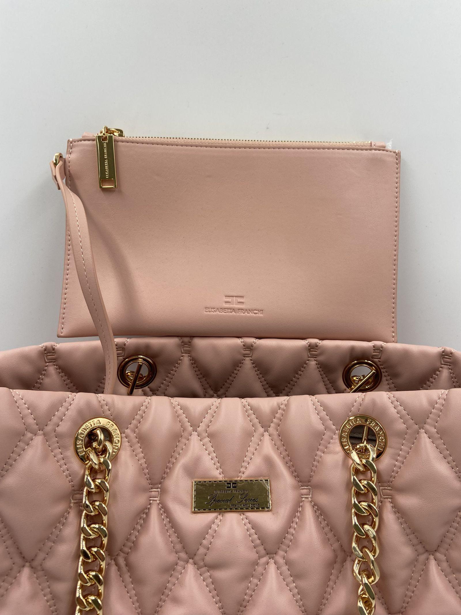Borsa shopper grande in tessuto embossed - Elisabetta Franchi BS64A47E2 181 ELISABETTA FRANCHI 