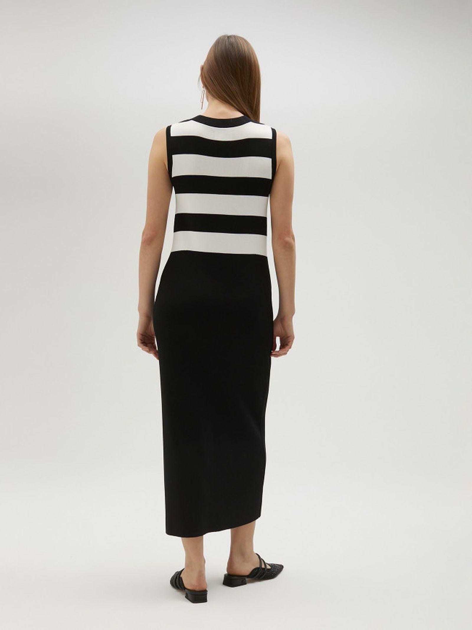 Abito in maglia bicolore LS2516001 1BN LOLA 