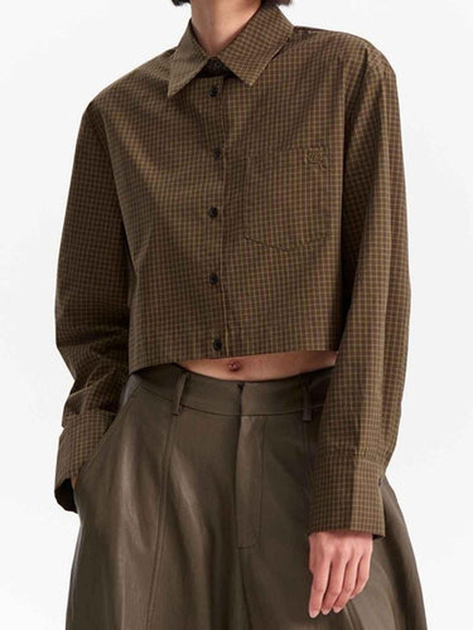 Camicia a quadretti EFW250101 VERDEKAKI ELEH 