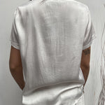T- shirt girocollo satinata - Ofelia MS2003 BIANCO OFELIA 
