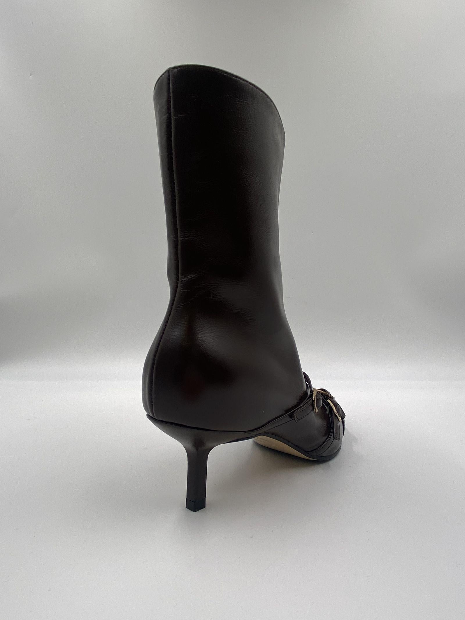 Stivaletto  moro con cinturini 9559 MORO SPAZIO MODA 