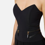 Top con dettagli zip - Elisabetta Franchi TO03656E2 110 ELISABETTA FRANCHI 