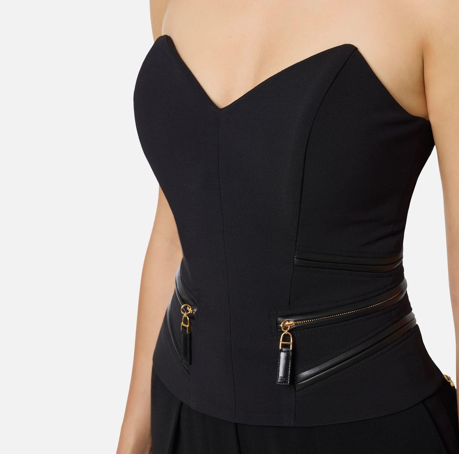 Top con dettagli zip - Elisabetta Franchi TO03656E2 110 ELISABETTA FRANCHI 