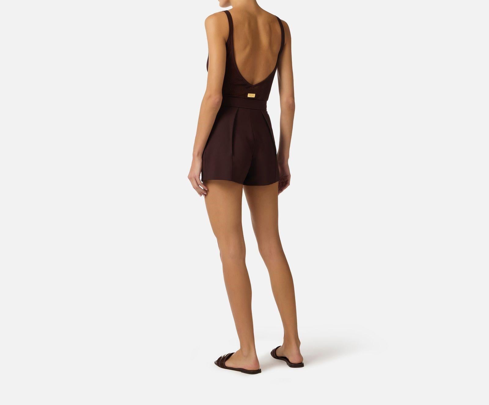 Body in maglia traforata - Elisabetta Franchi BK80W61E2 644 ELISABETTA FRANCHI 