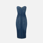 Abito bustier in denim AJ44D56E2 104 ELISABETTA FRANCHI 