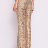Pantalone vita alta con paillettes