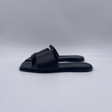 Square Open sandalo comby monodito nero