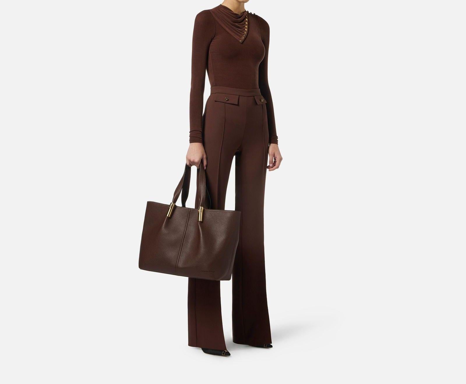 Pantalone palazzo con patte - Elisabetta Franchi PA12156E2 EA3 ELISABETTA FRANCHI 