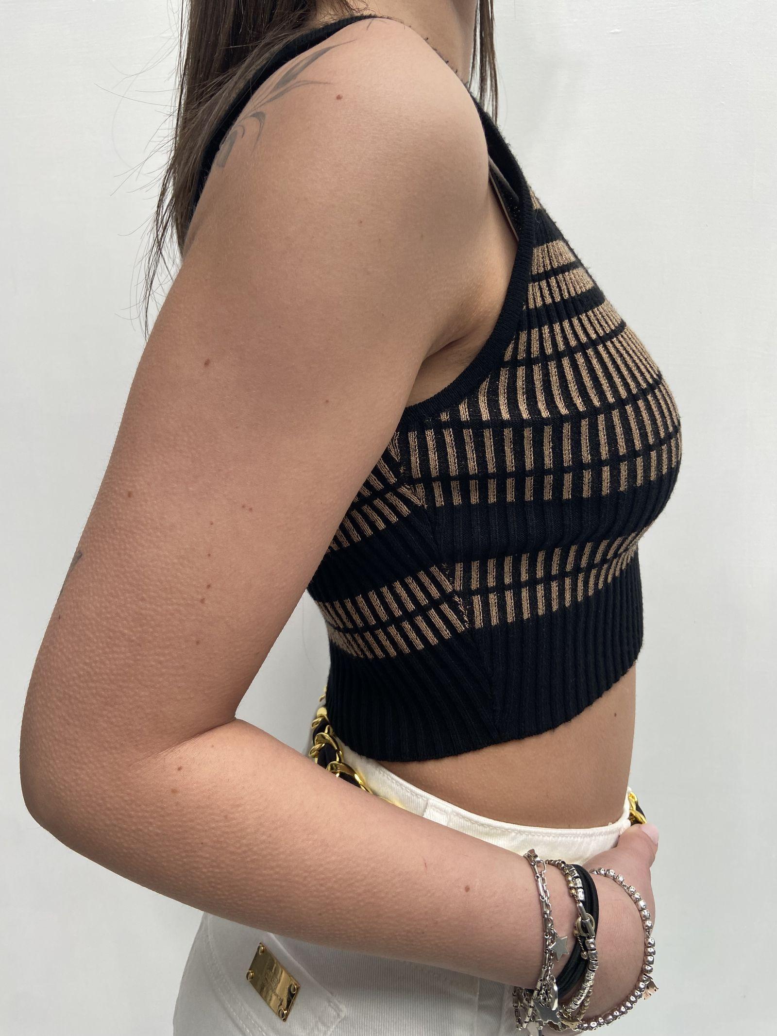 Top crop in maglia - Elisabetta Franchi TK62M31E2 K16 ELISABETTA FRANCHI 