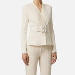Giacca in maglia con cintura - Elisabetta Franchi MK48S57E2 DZ9 ELISABETTA FRANCHI 