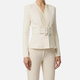 Giacca in maglia con cintura - Elisabetta Franchi MK48S57E2 DZ9 ELISABETTA FRANCHI 