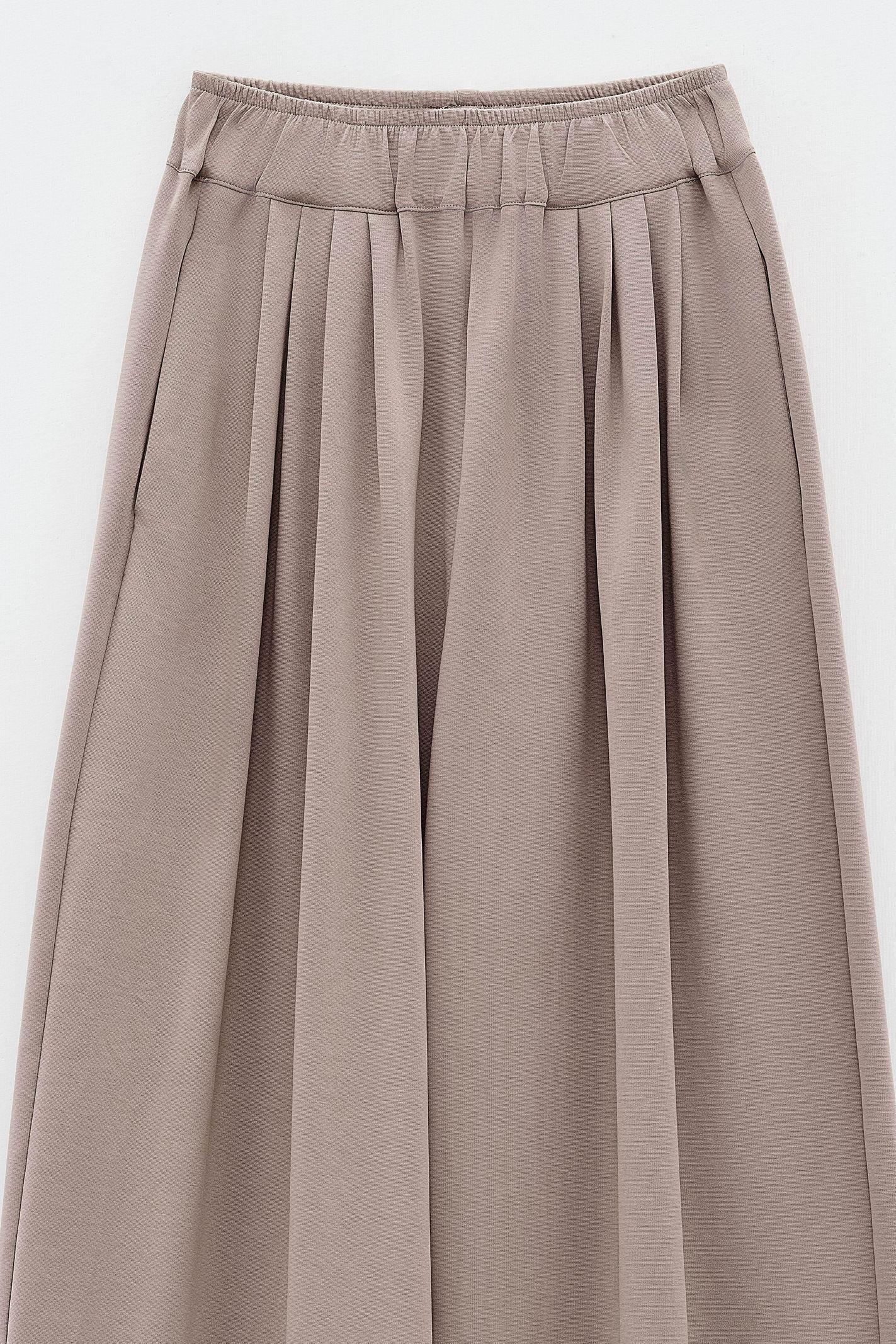 Pantalone palazzo con pieghe ESS250148 MARRONE ELEH 