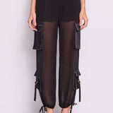 Pantalone cargo trasparente